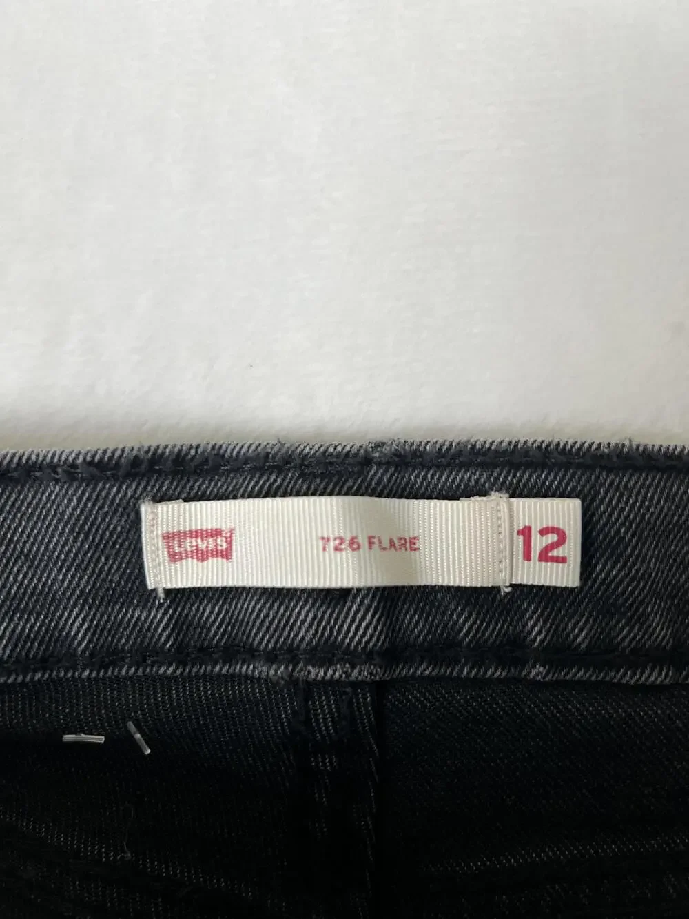 Levi's Flare Jeans Girls 12 Gray 726 Floral Hem Adjustable Waist Stretch Denim